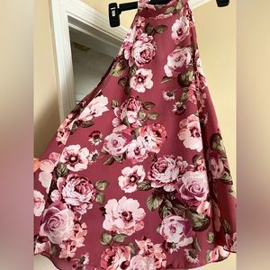 Say Anything Large Floral Pink High Neck Tank